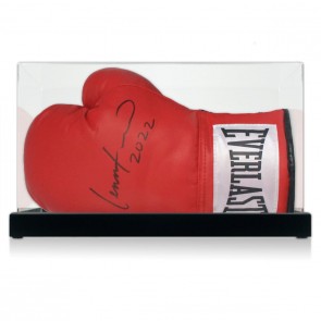 Lennox Lewis Signed Boxing Glove. Display Case