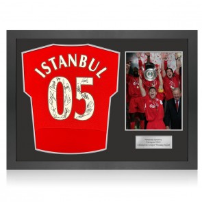 Liverpool 2005 Istanbul Multi Signed Football Shirt (Back). Icon Frame