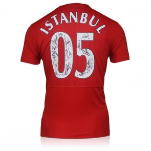 Liverpool 2005 Istanbul Multi Signed Football Shirt (Back)