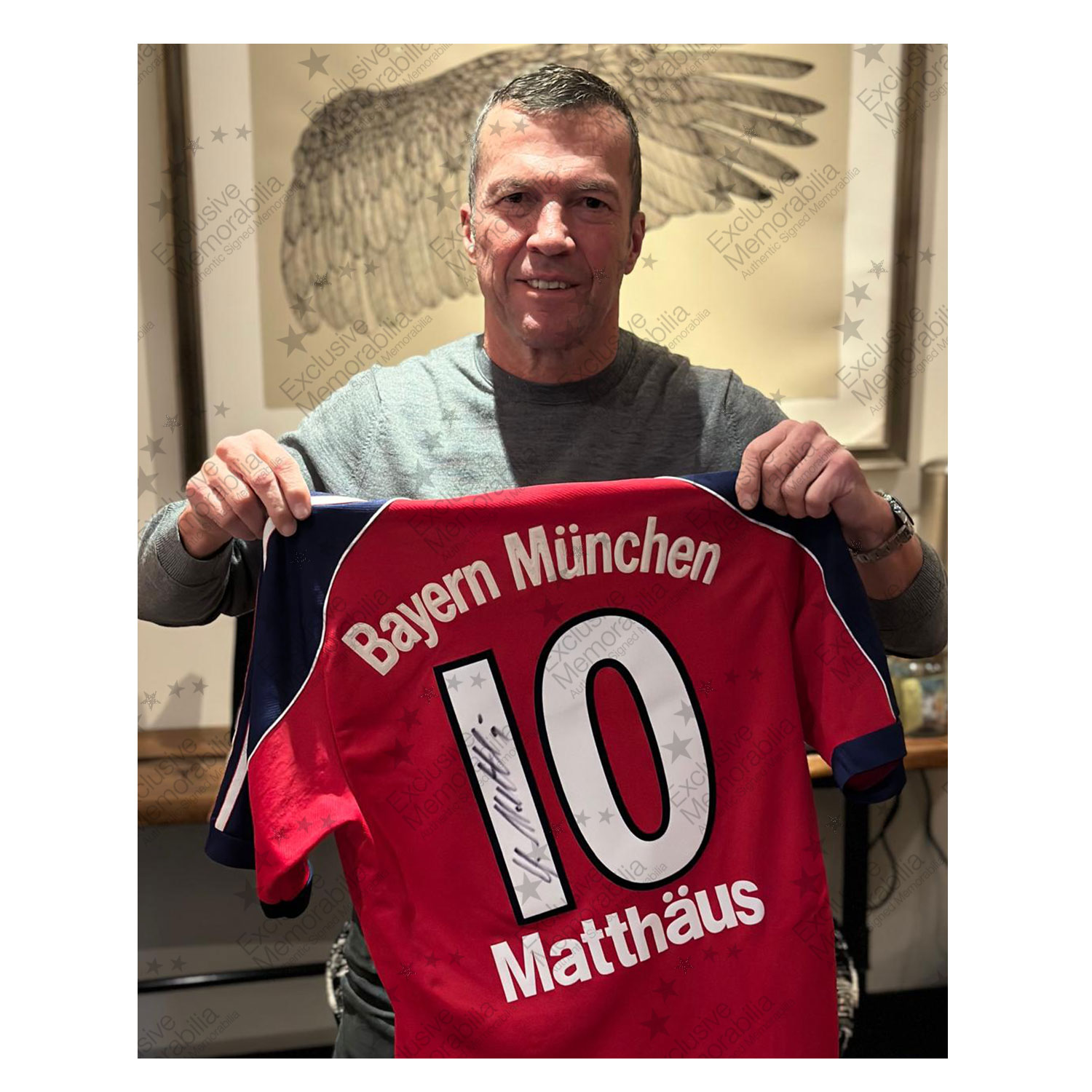 Lothar Matthäus Signed Original Bayern Munich 1999-01 Football Shirt. Standard Frame