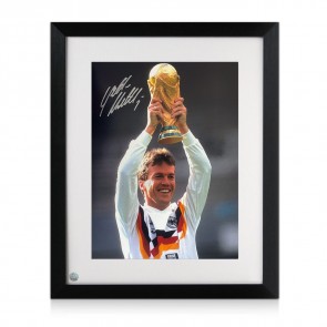 Lothar Matthäus Signed Germany Football Photo: World Cup Winner. Framed