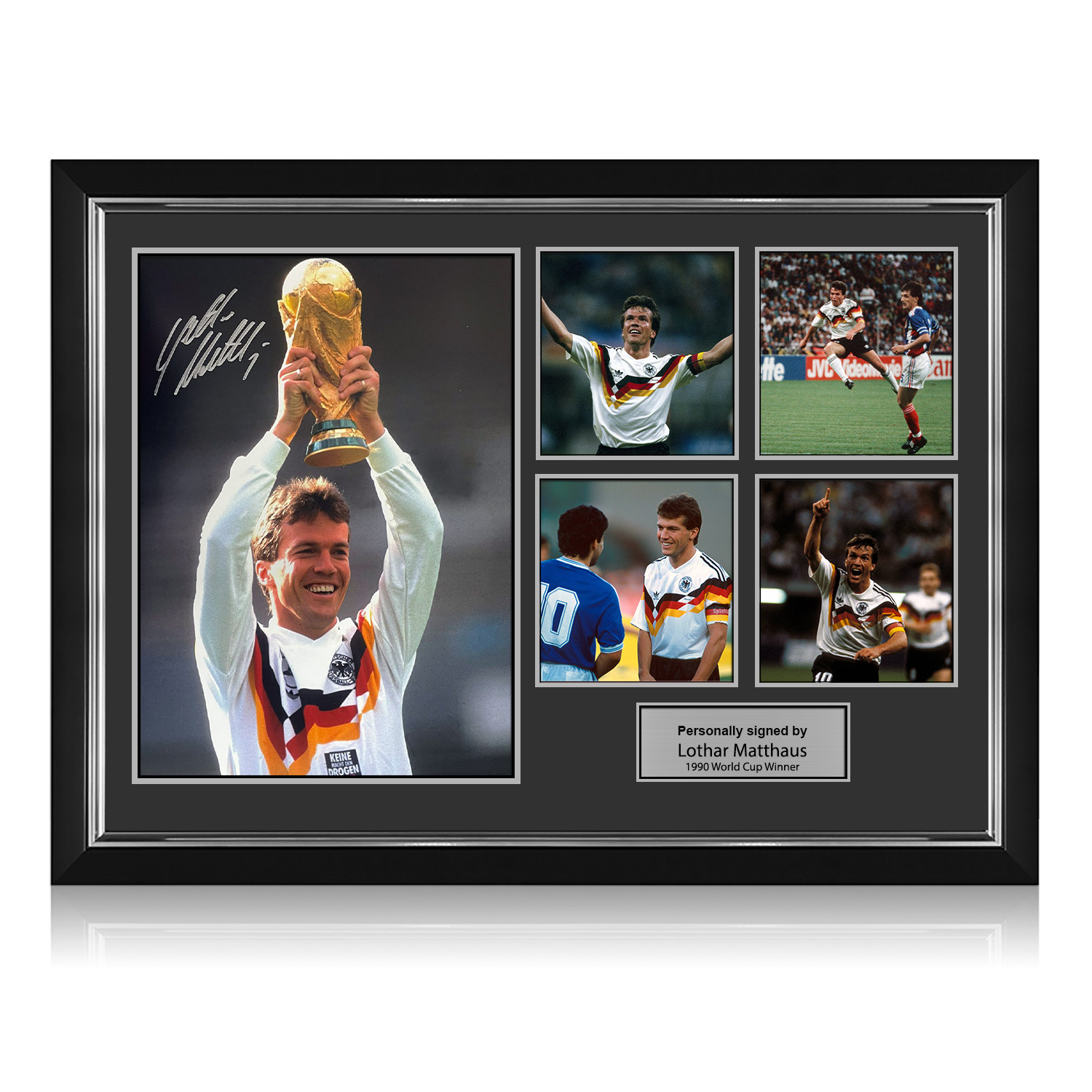 Lothar Matthäus Signed Germany World Cup Photo Presentation. Deluxe Silver