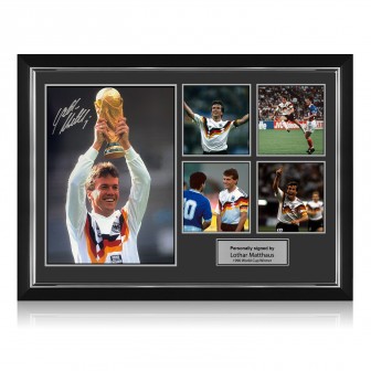 Lothar Matthäus Signed Germany World Cup Photo Presentation. Deluxe Silver