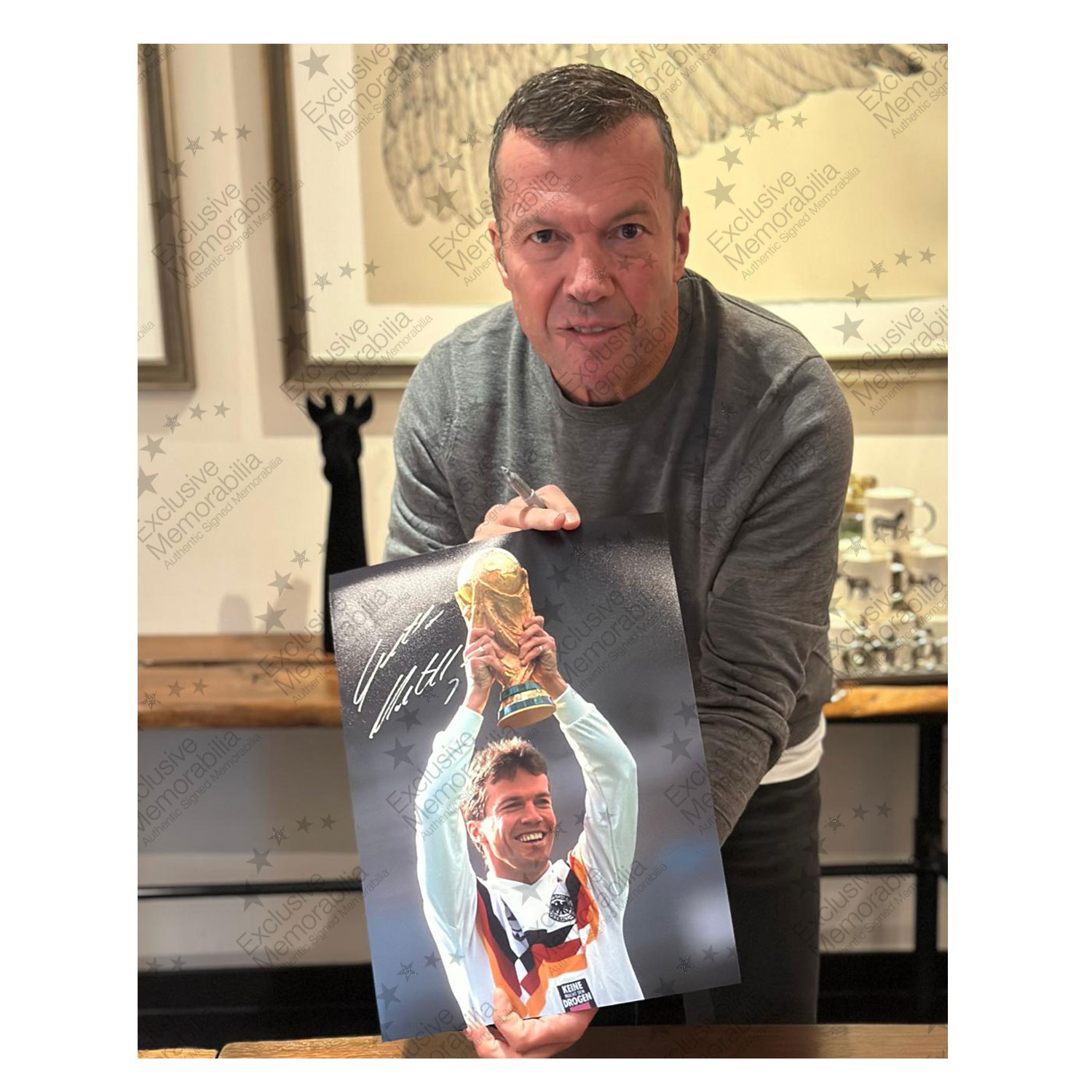 Lothar Matthäus Signed Germany Football Photo: World Cup Winner. Deluxe Frame
