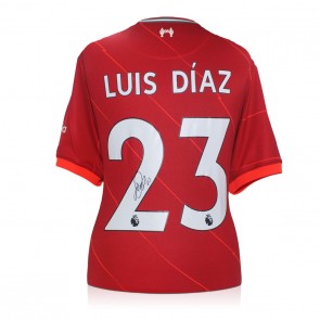Luis Diaz Signed Liverpool 2021-22 Football Shirt