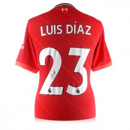 Luis Díaz Signed Liverpool 2021-22 Football Shirt