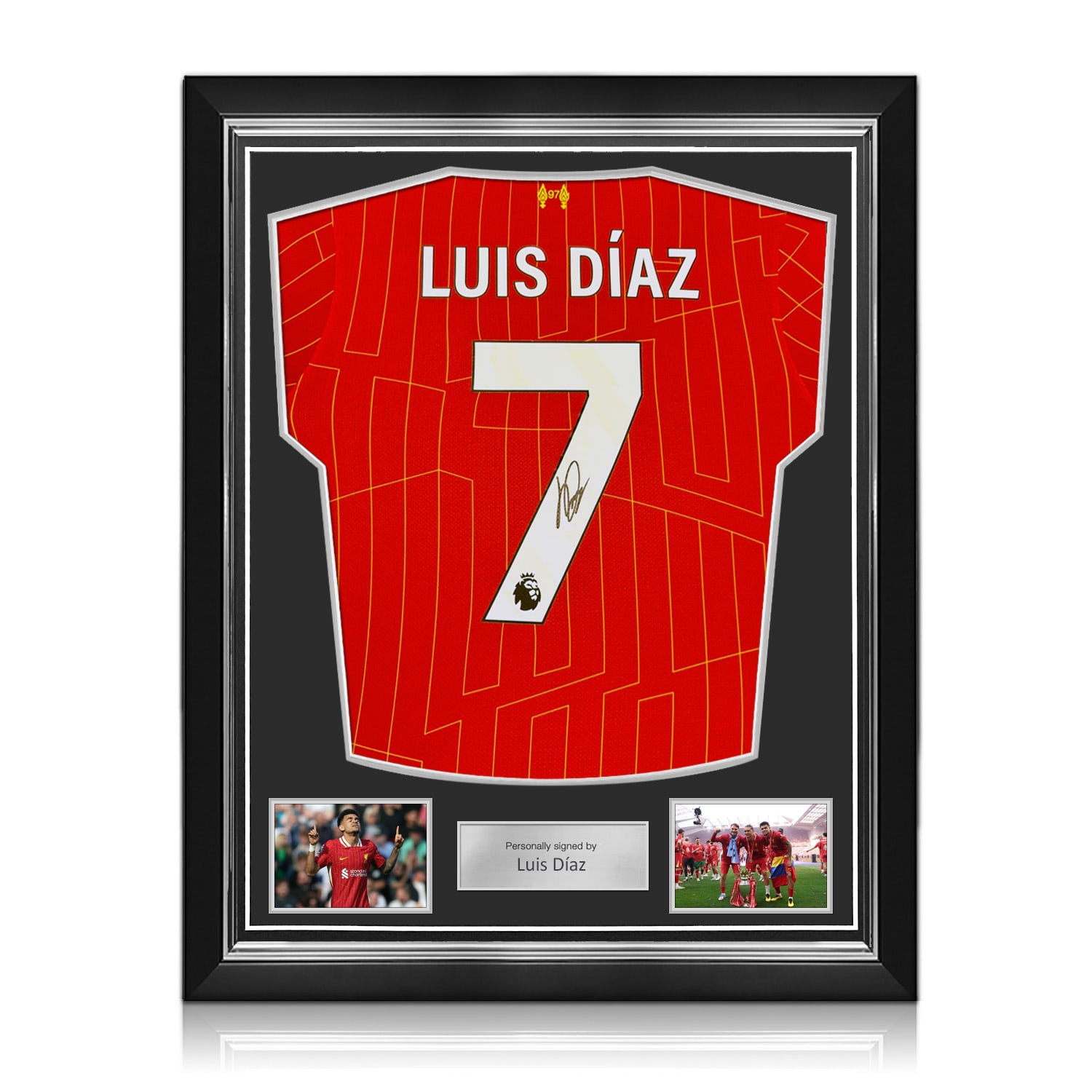 Luis Díaz Signed Liverpool 2024-25 Football Shirt. Superior Frame