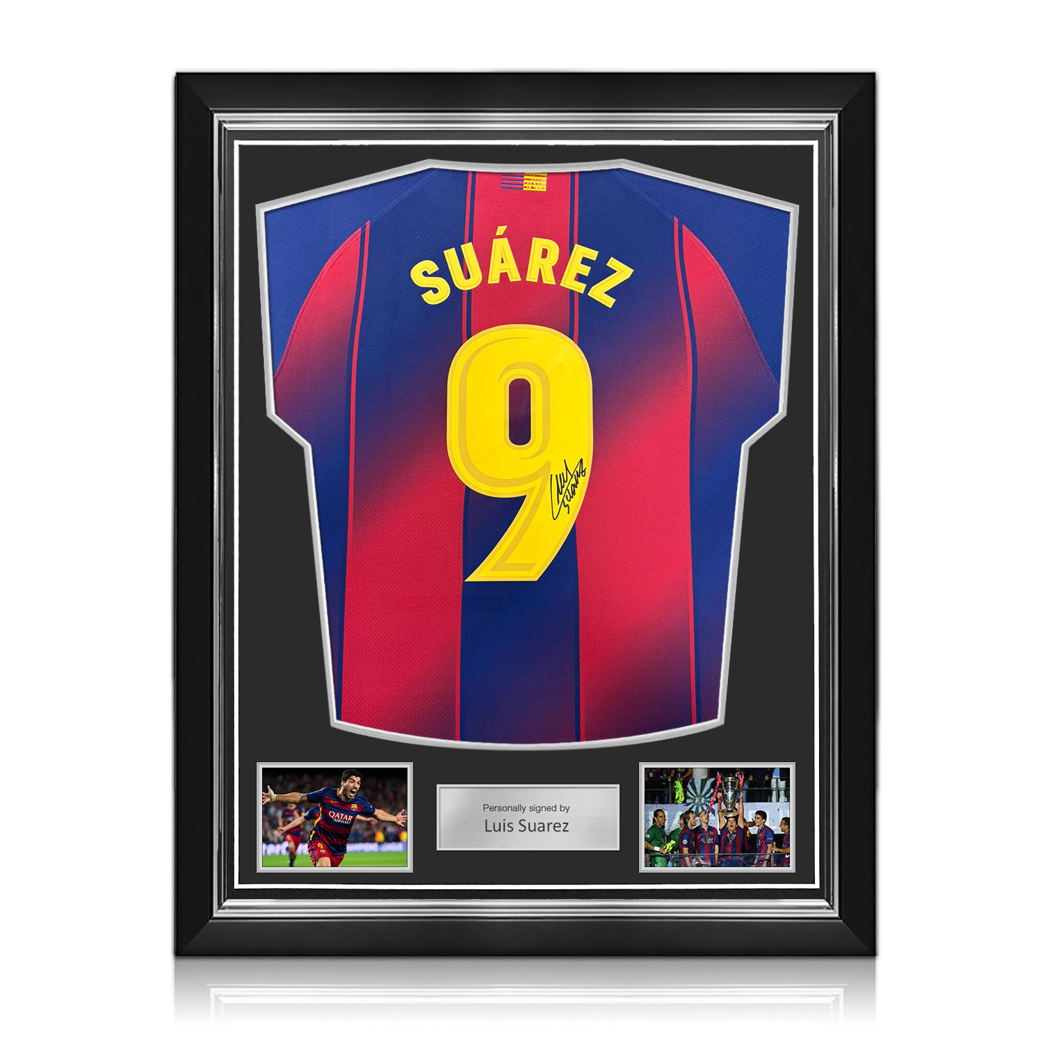 Luis Suarez Signed Barcelona 2025-26 Home Football Shirt. Superior Frame