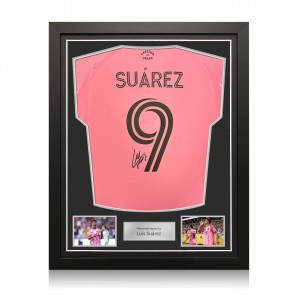 Luis Suarez Signed Inter Miami 2025-26 Home Football Shirt. Standard Frame