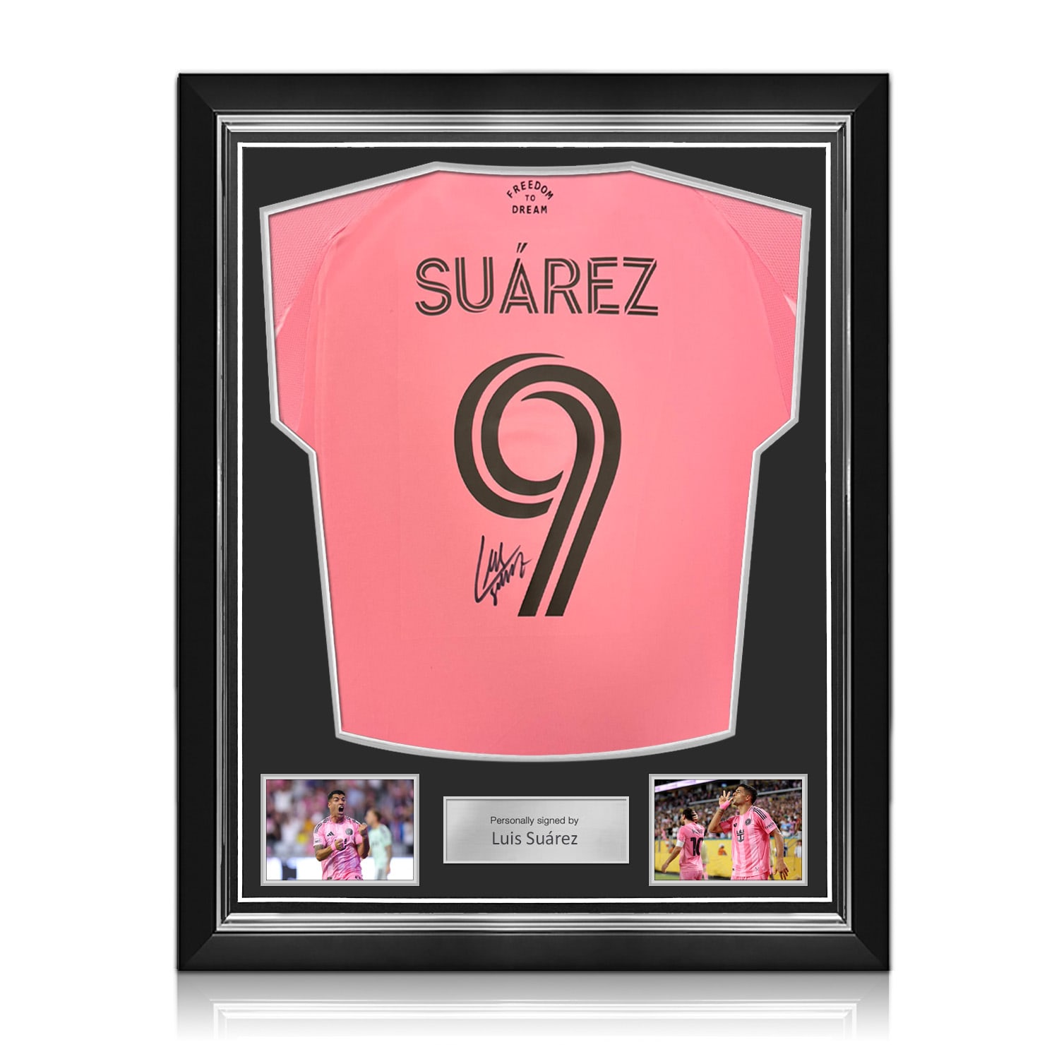 Luis Suarez Signed Inter Miami 2025-26 Home Football Shirt. Superior Frame
