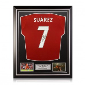 Luis Suarez Signed Liverpool Football Shirt. Superior Frame