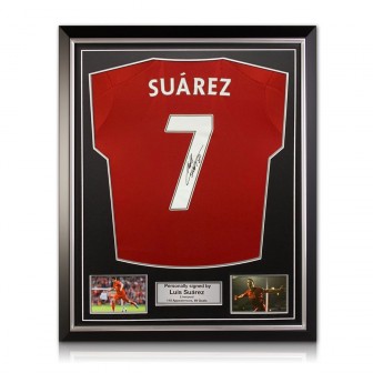 Luis Suarez Signed Liverpool Shirt. Superior Frame