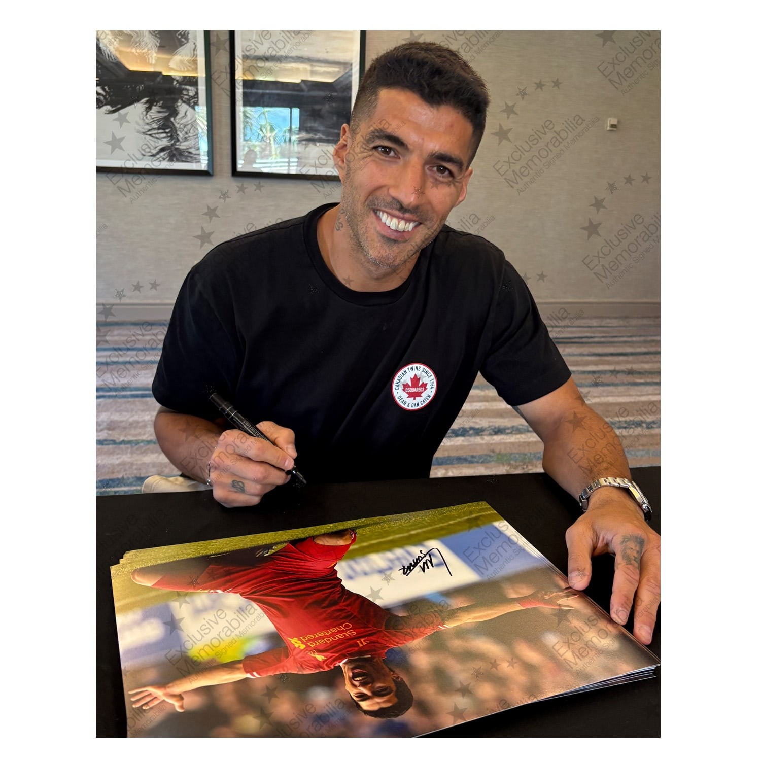 Luis Suarez Signed Liverpool Football Photo