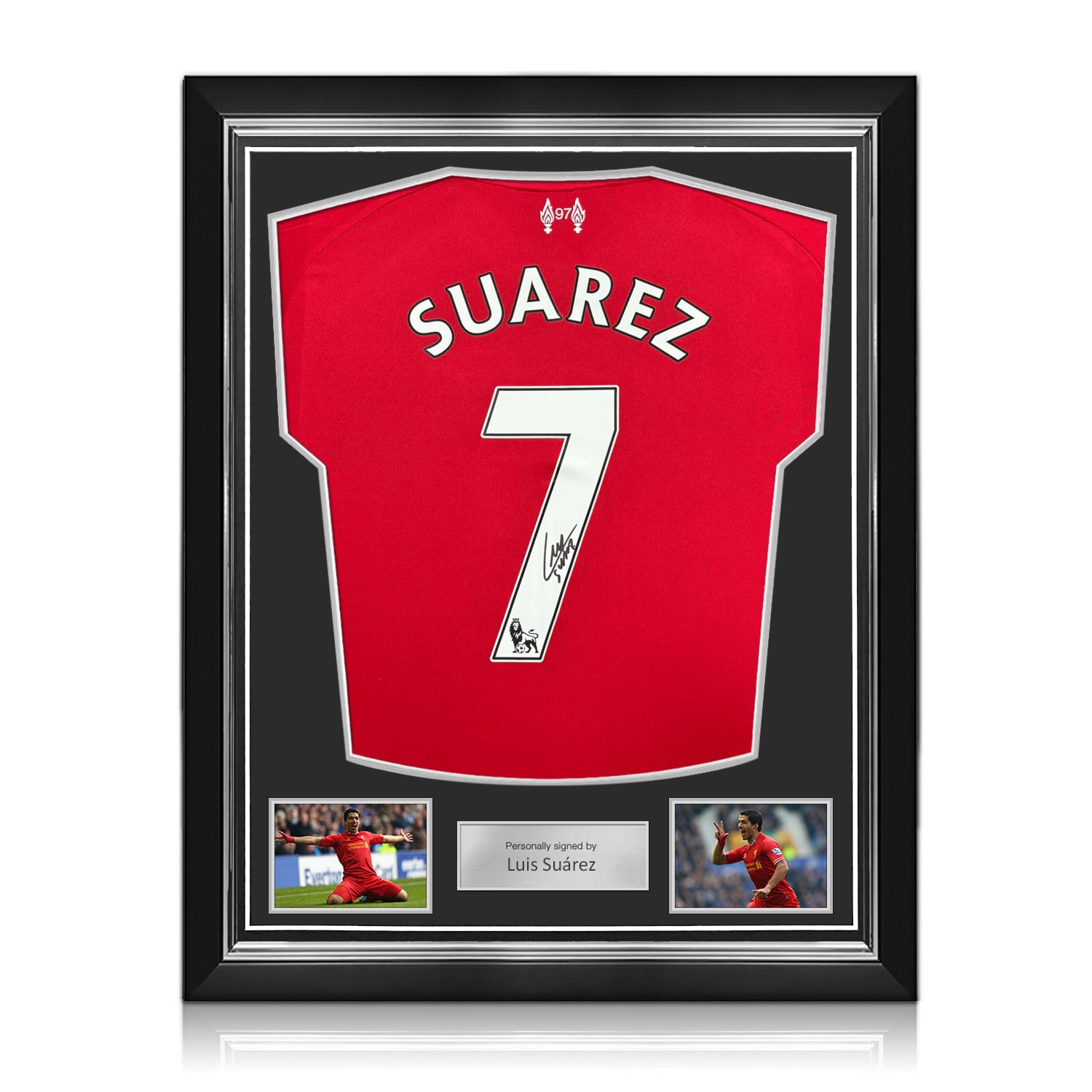 Luis Suarez Signed Liverpool 2025-26 Football Shirt. Superior Frame