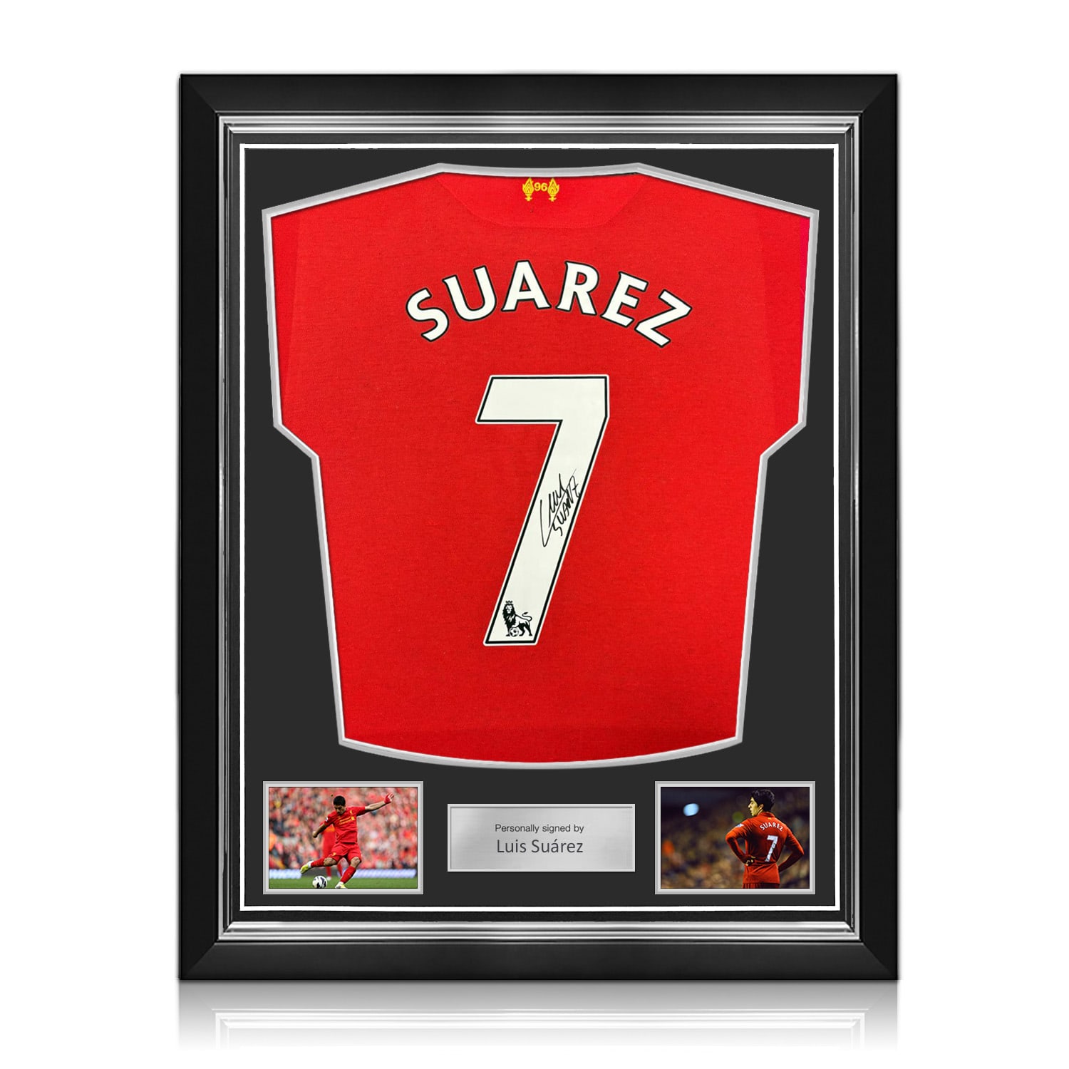 Luis Suarez Signed Original Liverpool 2012-13 Football Shirt. Superior Frame