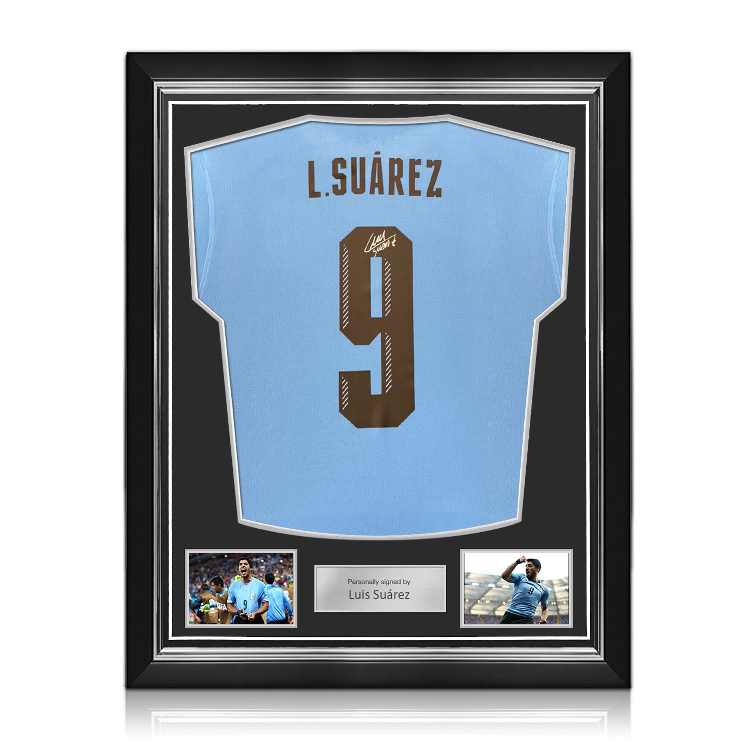  Luis Suarez Signed Uruguay 2024-25 Football Shirt. Superior Frame