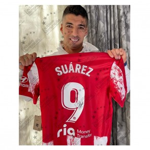 Luis Suarez Signed Atletico Madrid 2021-22 Football Shirt. Superior Frame