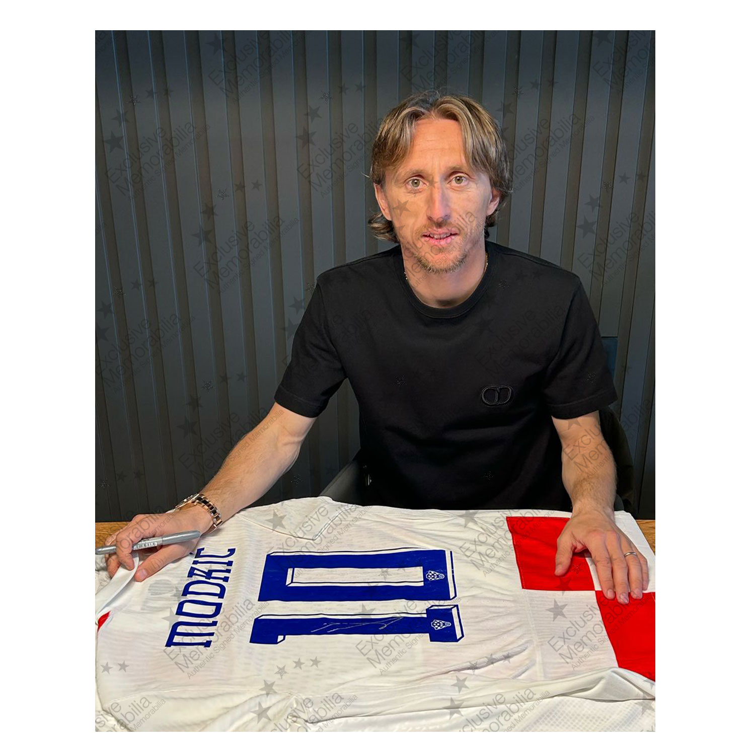 Luka Modric Signed Croatia 2024 Authentic Match Home Football Shirt. Icon Frame