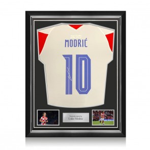 Luka Modric Signed Croatia 2020-21 Football Shirt. Superior Frame
