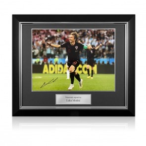 Luka Modric Signed Croatia Football Photo. Deluxe Frame