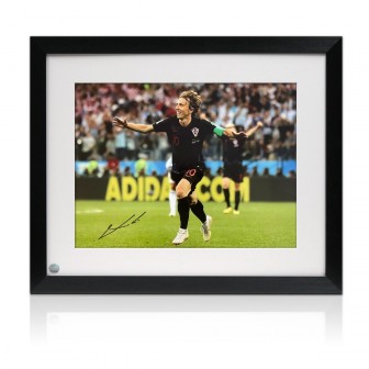 Luka Modric Signed Croatia Football Photo. Framed