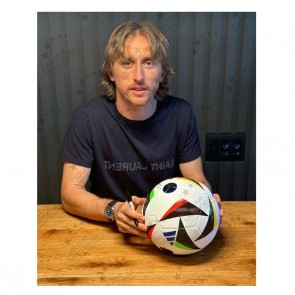 Luka Modric Signed Official Euro 2024 Football. Display Case With Plaque
