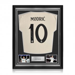 Luka Modric Signed Real Madrid 2024-25 Home Football Shirt. Superior Frame