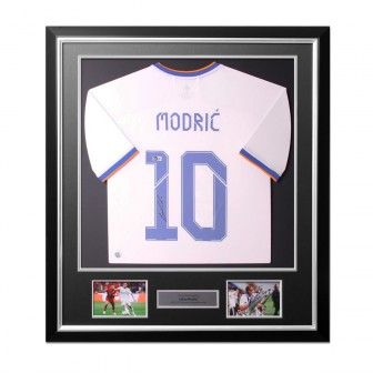 Luka Modric Signed Real Madrid 2021-22 Football Shirt. Deluxe Frame
