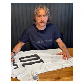 Luka Modric Signed Real Madrid 2022-23 Football Shirt. Icon Frame