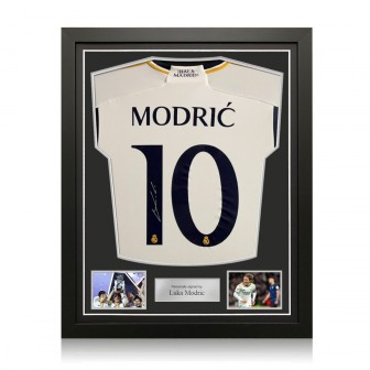 Luka Modric Signed Real Madrid 2023-24 Football Shirt. Standard Frame
