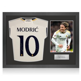 Luka Modric Signed Real Madrid 2023-24 Football Shirt. Icon Frame
