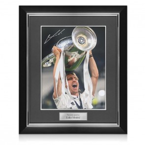 Luka Modric Signed Real Madrid Football Photo: Champions League Winner. Deluxe Frame