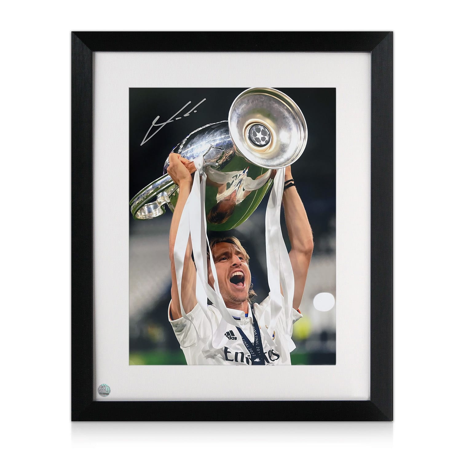 Luka Modric Signed Real Madrid Football Photo: UCL Winner. Framed
