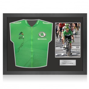 Mark Cavendish Signed Tour De France Green Jersey. Icon Frame