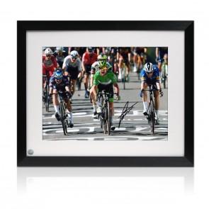 Mark Cavendish Signed Cycling Photo: 34th Stage Victory Finish Line. Framed