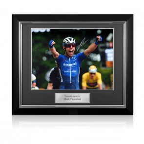 Mark Cavendish Signed Cycling Photo: The Comeback. Deluxe Frame