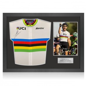 Mark Cavendish Signed Official World Champion Jersey. Icon Frame