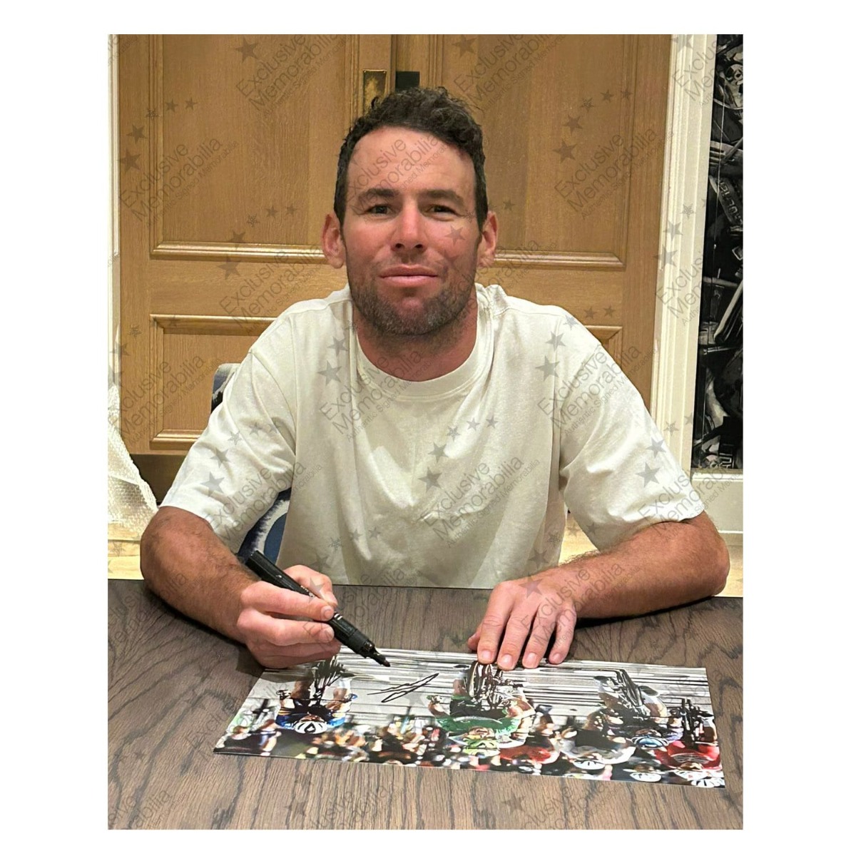 Sir Mark Cavendish Signed Cycling Photo: 34th Stage Victory Finish Line. Framed