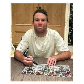 Mark Cavendish Signed Cycling Photo: 34th Stage Victory Finish Line. Deluxe Frame