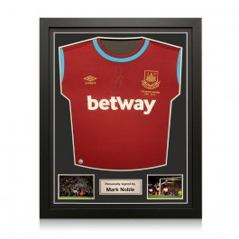 Mark Noble Signed West Ham 2015-16 Football Shirt. Standard Frame