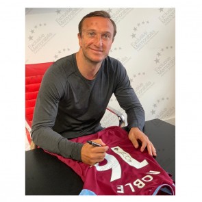 Mark Noble Signed West Ham 2020-21 Football Shirt. Standard Frame