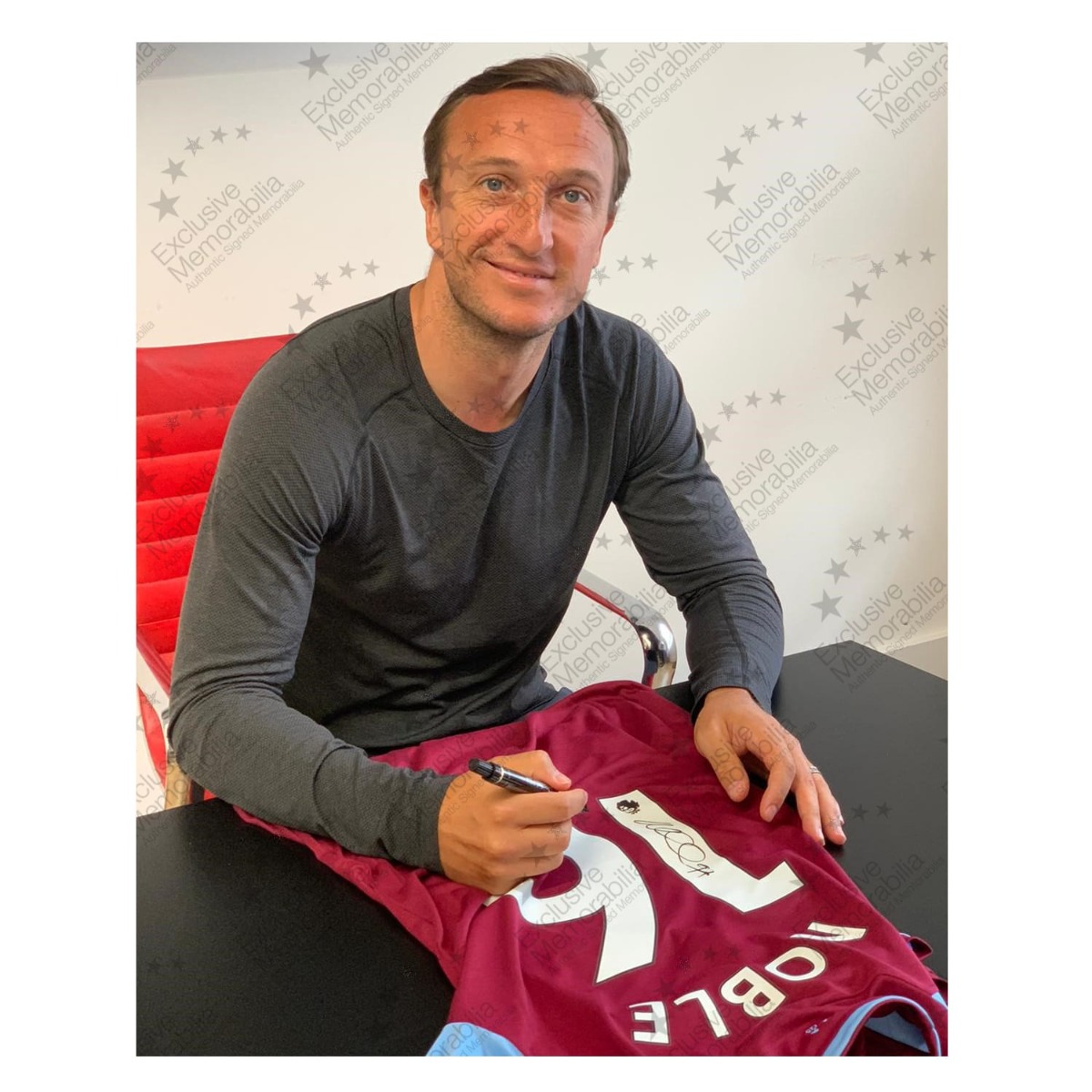 Mark Noble Signed West Ham 2020-21 Football Shirt. Icon Frame