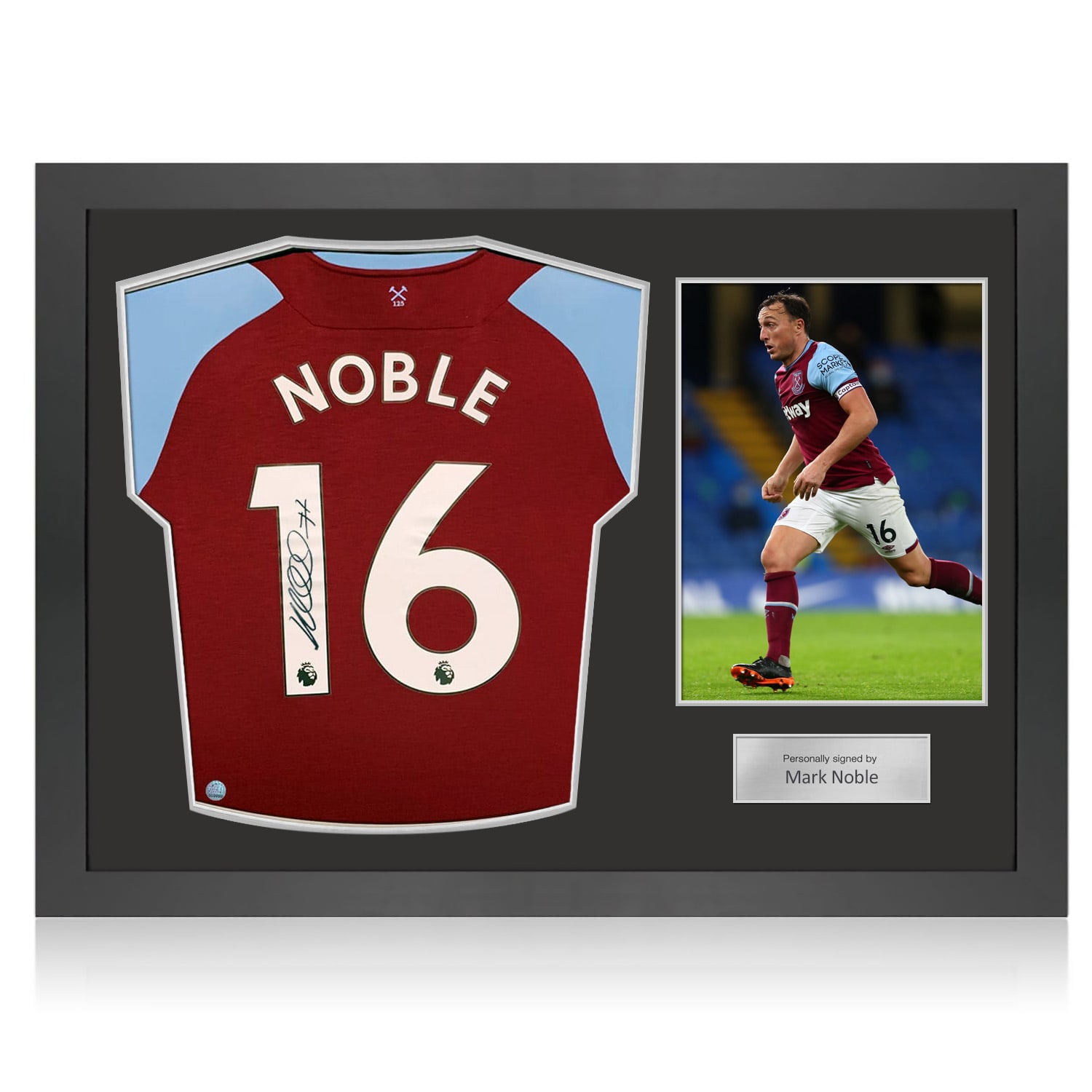 Mark Noble Signed West Ham 2020-21 Football Shirt. Icon Frame