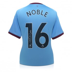 Mark Noble Signed West Ham 2015-16 Football Shirt. Deluxe Frame