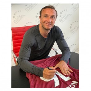 Mark Noble Signed West Ham 2021-22 Football Shirt. Deluxe Frame