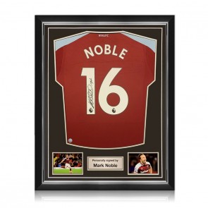 Mark Noble Signed West Ham 2021-22 Football Shirt. Superior Frame