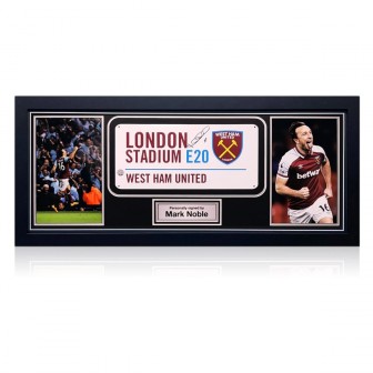 Mark Noble Signed West Ham Stadium Sign. Framed
