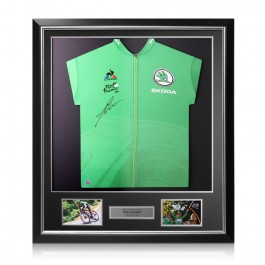 Mark Cavendish Signed Tour De France Green Jersey. Deluxe Frame