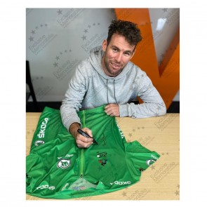 Mark Cavendish Signed Tour De France Green Jersey. Icon Frame