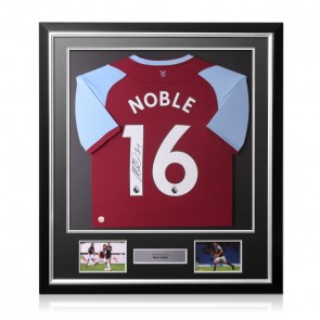 Mark Noble Signed West Ham 2020-21 Football Shirt. Deluxe Frame